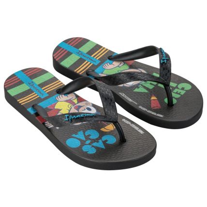 Chinelo Infantil Ipanema Turma Da Monica - 26790 - Preto/preto/azul - Atacado