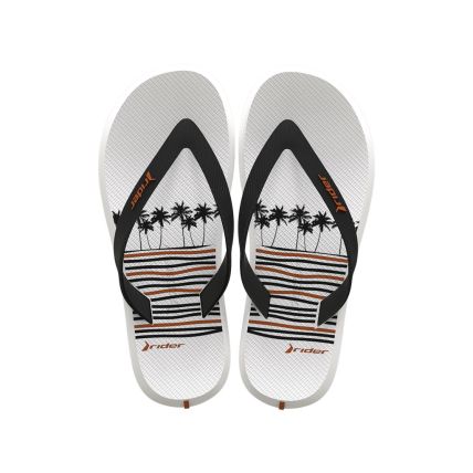 Chinelo Infantil Rider R1 Style - 11957 - Branco/preto/laranja - Atacado