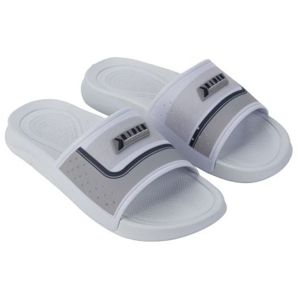 Chinelo Slide Masculino Rider Smash Iv - 12487 - Branco/cinza/azul - Atacado