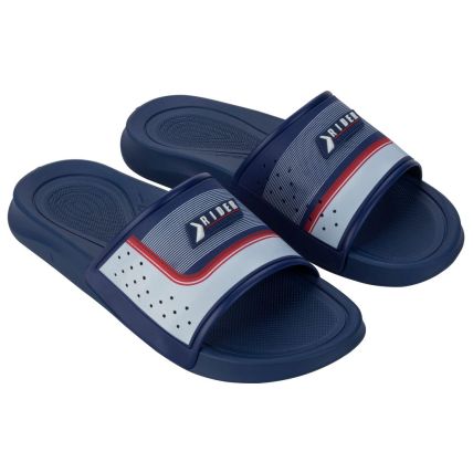 Chinelo Slide Masculino Rider Smash Iv - 12487 - Azul/branco/vermelho - Atacado