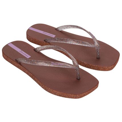 Chinelo Feminino Ipanema Edge Maxi Glow - 27095 - Marrom/glitter Misto - Atacado