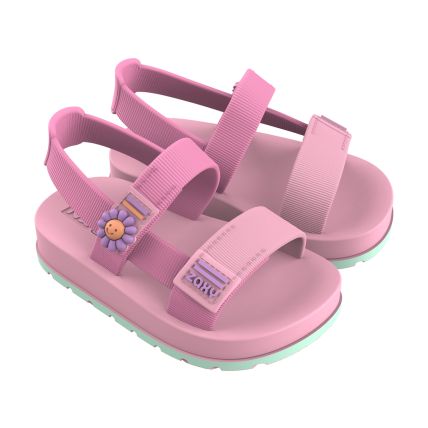 Sandalia Papete Baby Zaxynina Confete - 18820 - Rosa Medio/rosa Escuro - Atacado
