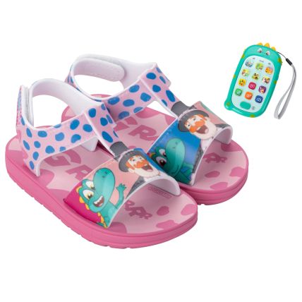 Sandalia Baby Mundo Bita Dino Phone - 23076 - Rosa/rosa - Atacado