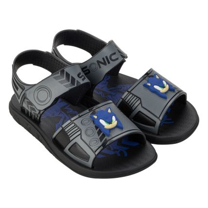 Sandalia Infantil Sonic Team - 23175 - Preto/cinza/azul - Atacado