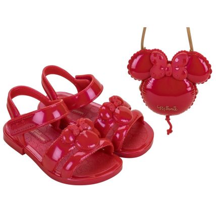 Sandalia Babyb Minnie Pop - 23073 - Vermelho Perolado - Atacado