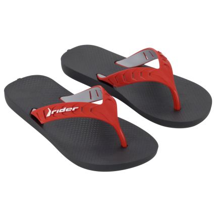 Chinelo Infantil Rider Street Duo - 12431 - Preto/vermelho/cinza - Atacado