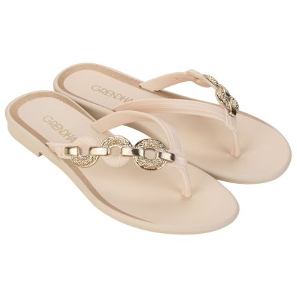 Rasteira Feminina Grendha Essencia - 19105 - Off White Medio - Atacado