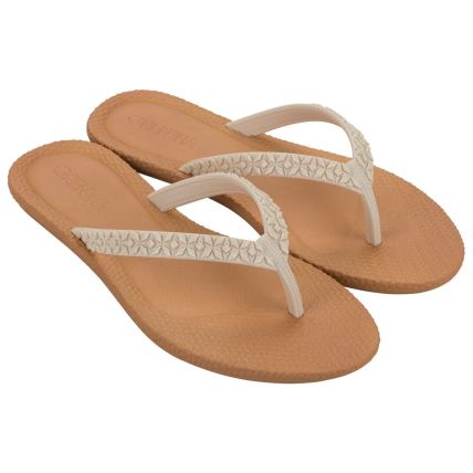 Rasteira Feminina Grendha Todo Dia Linda - 18964 - Off White/terroso - Atacado