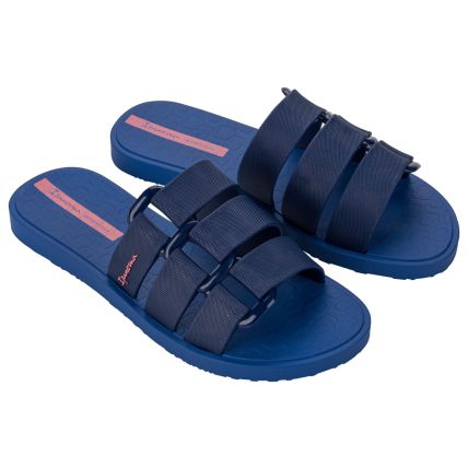 Chinelo Slide Feminino Ipanema Bold - 26519 - Azul/azul Escuro - Atacado
