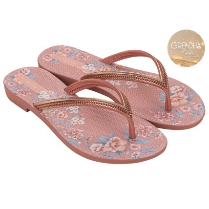 Rasteira Feminina Grendha Mais Açai Energia - 18060 - Nude Blush Perolado - Atacado