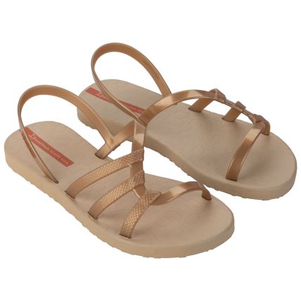 Sandalia Feminina Ipanema Diversa - 27234 - Bege/ouro/laranja - Atacado