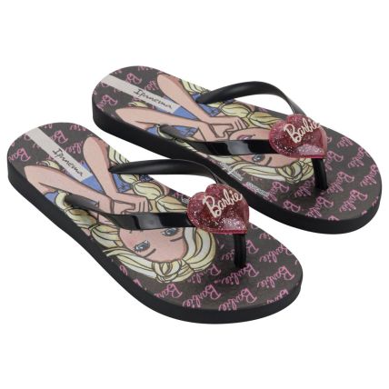 Chinelo Infantil Ipanema Barbie Style - 25729 - Preto/rosa/amarelo - Atacado