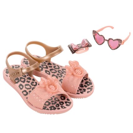 Sandalia Infantil Minnie Dress Like - 23081 - Rosa/rosa/preto - Atacado