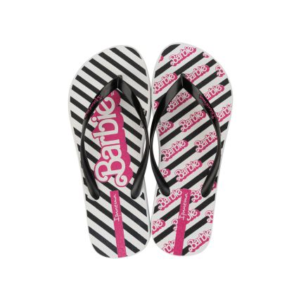 Chinelo Feminino Ipanema Barbie 65 Anos - 27315 - Branco/preto/rosa - Atacado