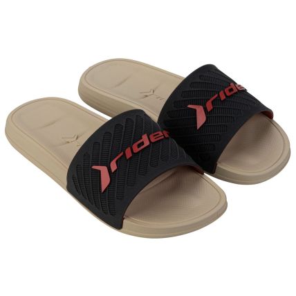 Chinelo Slide Masculino Rider Free Ii - 12323 - Bege/preto/vermelho - Atacado