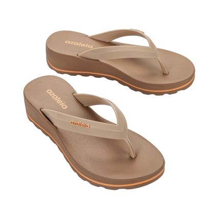 Tamanco Feminino Azaleia Fabi Light Line - 18908 - Bege/marrom Make - Atacado