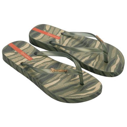 Chinelo Feminino Ipanema Animal Chic - 27217 - Verde/perolado/laranja - Atacado