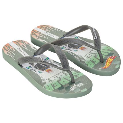 Chinelo Infantil Ipanema Hot Wheels Go - 27318 - Verde/cinza - Atacado