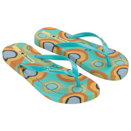 Chinelo Feminino Ipanema Arte - 27357 - Azul/azul/laranja - Atacado