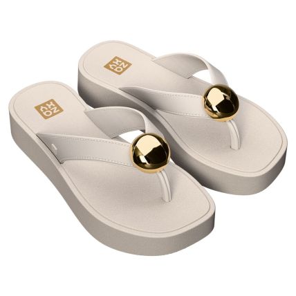Tamanco Feminino Zaxy Hot - 19217 - Off White Medio - Atacado