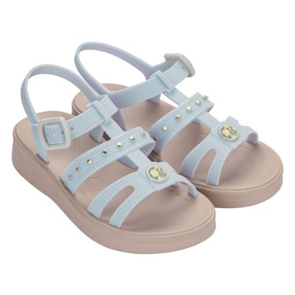Sandalia Infantil Barbie Fuzz Anabela - 23253 - Rosa/branco - Atacado