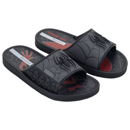 Chinelo Slide Infantil Ipanema Spider - 27341 - Preto/grafite/vermelho - Atacado
