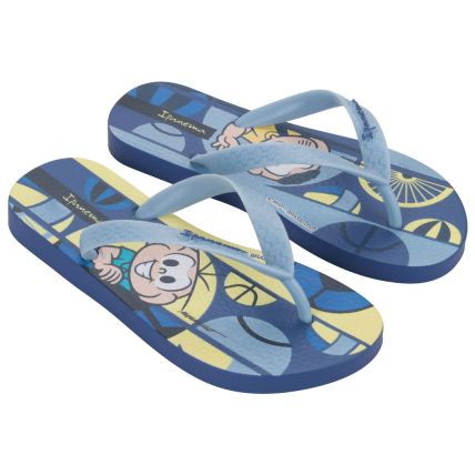 Chinelo Infantil Ipanema Turma Da Monica - 26790 - Azul/azul/amarelo - Atacado