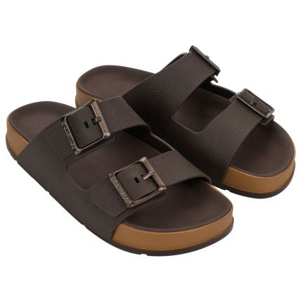Chinelo Slide Masculino Cartago Milao Plus - 12501 - Castor/marrom - Atacado