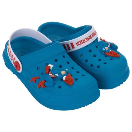 Babuche Infantil Marvel New Step - 23235 - Azul Medio/branco - Atacado
