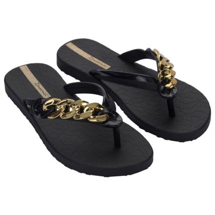 Chinelo Feminino Ipanema Metal Glam - 27352 - Preto/dourado - Atacado