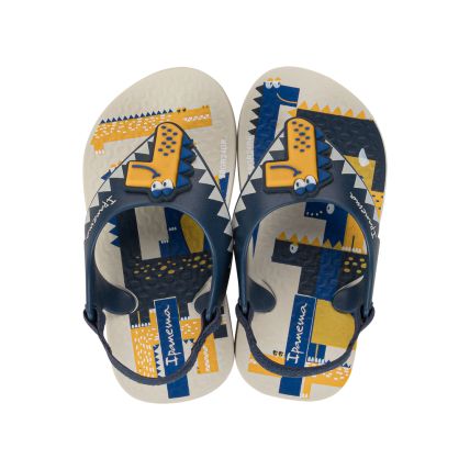 Chinelo Baby Rider Sporty - 27247 - Bege/azul/amarelo - Atacado