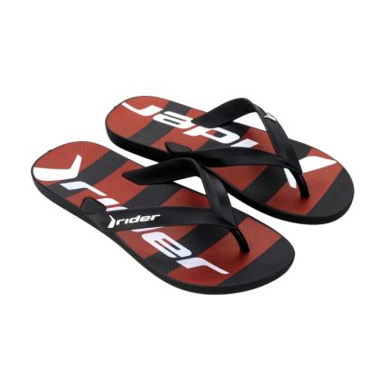 Chinelo Masculino Rider Feel Urban - 12318 - Preto/preto/vermelho - Atacado