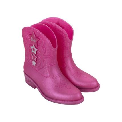 Bota Infantil Barbie Western - 23227 - Rosa Medio/prata - Atacado