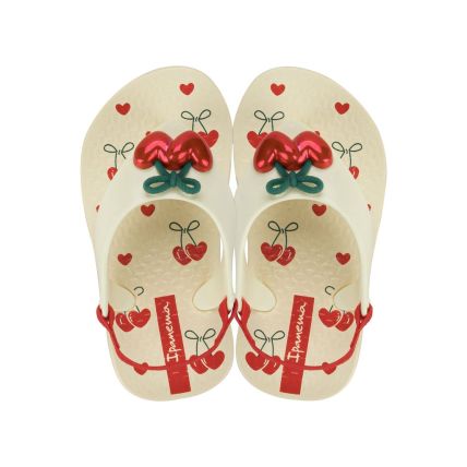 Chinelo Baby Ipanema Belle - 27248 - Bege/bege/vermelho - Atacado