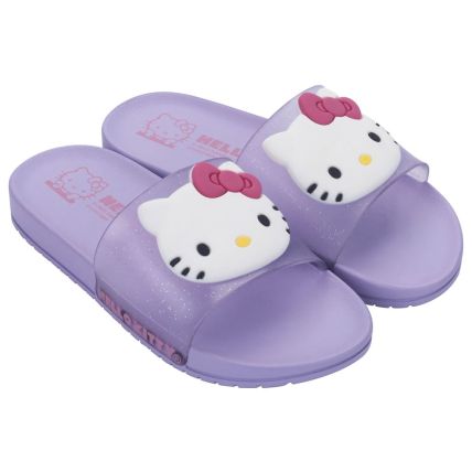 Chinelo Slide Infantil Hello Kitty Mania - 23315 - Lilas/branco - Atacado