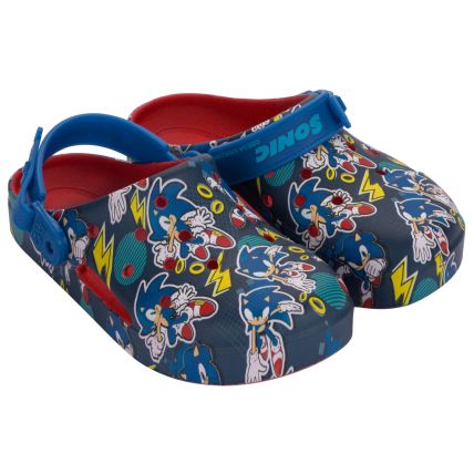Babuche Infantil Sonic Fun Print - 23273 - Azul/vermelho - Atacado