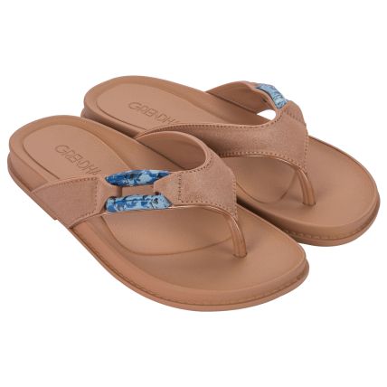 Rasteira Feminina Grendha Esplendor - 19202 - Marrom Make - Atacado