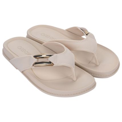 Rasteira Feminina Grendha Esplendor - 19202 - Off White - Atacado
