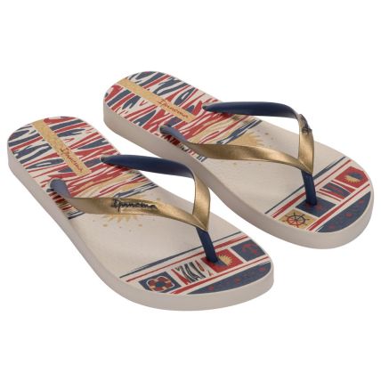 Chinelo Feminino Ipanema Navy - 27220 - Bege/azul/vermelho (Bn627) - Atacado