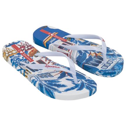 Chinelo Feminino Ipanema Arte - 27357 - Branco/branco/azul - Atacado