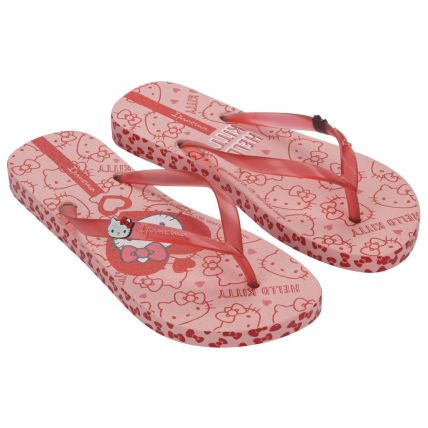 Chinelo Feminino Ipan Hello Kitty And Friends - 27396 - Rosa/vermelho - Atacado