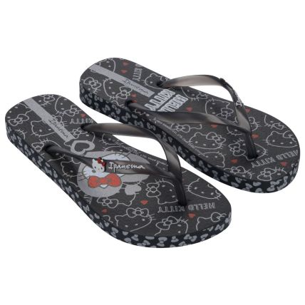Chinelo Feminino Ipanema Hello Kitty And Fri - 27396 - Preto/vermelho - Atacado
