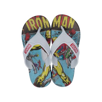 Chinelo Infantil Marvel Way Super Flop - 23279 - Azul/branco/amarelo - Atacado