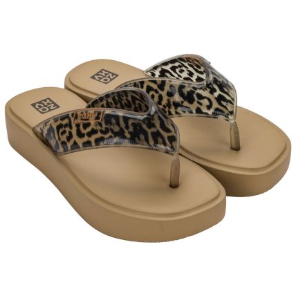 Tamanco Feminino Zaxy Trend New - 19264 - Bege Mel/onça - Atacado