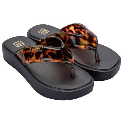 Tamanco Feminino Zaxy Trend New - 19264 - Preto/tartaruga - Atacado