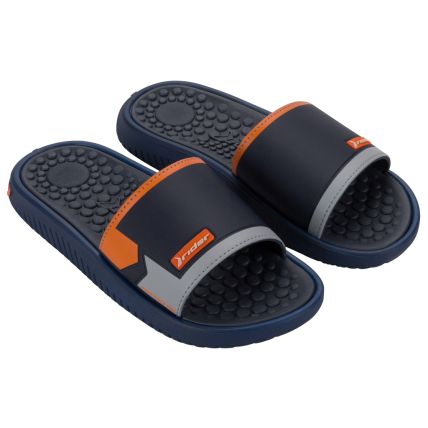 Chinelo Slide Masculino Rider Pump Ii - 12424 - Azul/laranja/cinza - Atacado