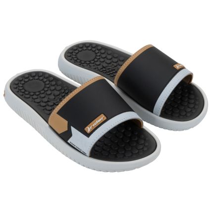 Chinelo Slide Masculino Rider Pump Ii - 12424 - Branco/preto/bege - Atacado