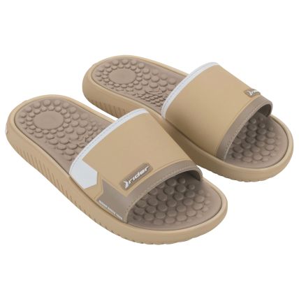 Chinelo Slide Masculino Rider Pump Ii - 12424 - Bege/bege/branco - Atacado