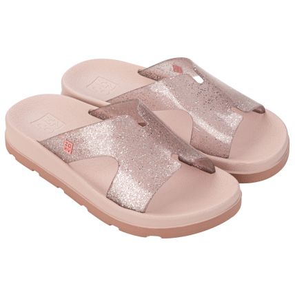 Chinelo Slide Infantil Zaxy Daily - 19153 - Nude Claro/glitter - Atacado