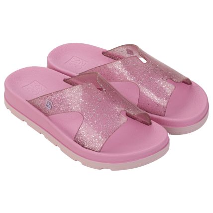 Chinelo Slide Infantil Zaxy Daily - 19153 - Rosa Chiclete/glitter - Atacado